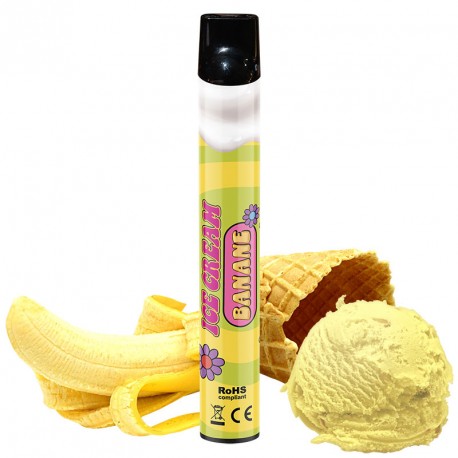 E-cigarette jetable Wpuff Ice Cream Banane (600 puffs) - Liquideo